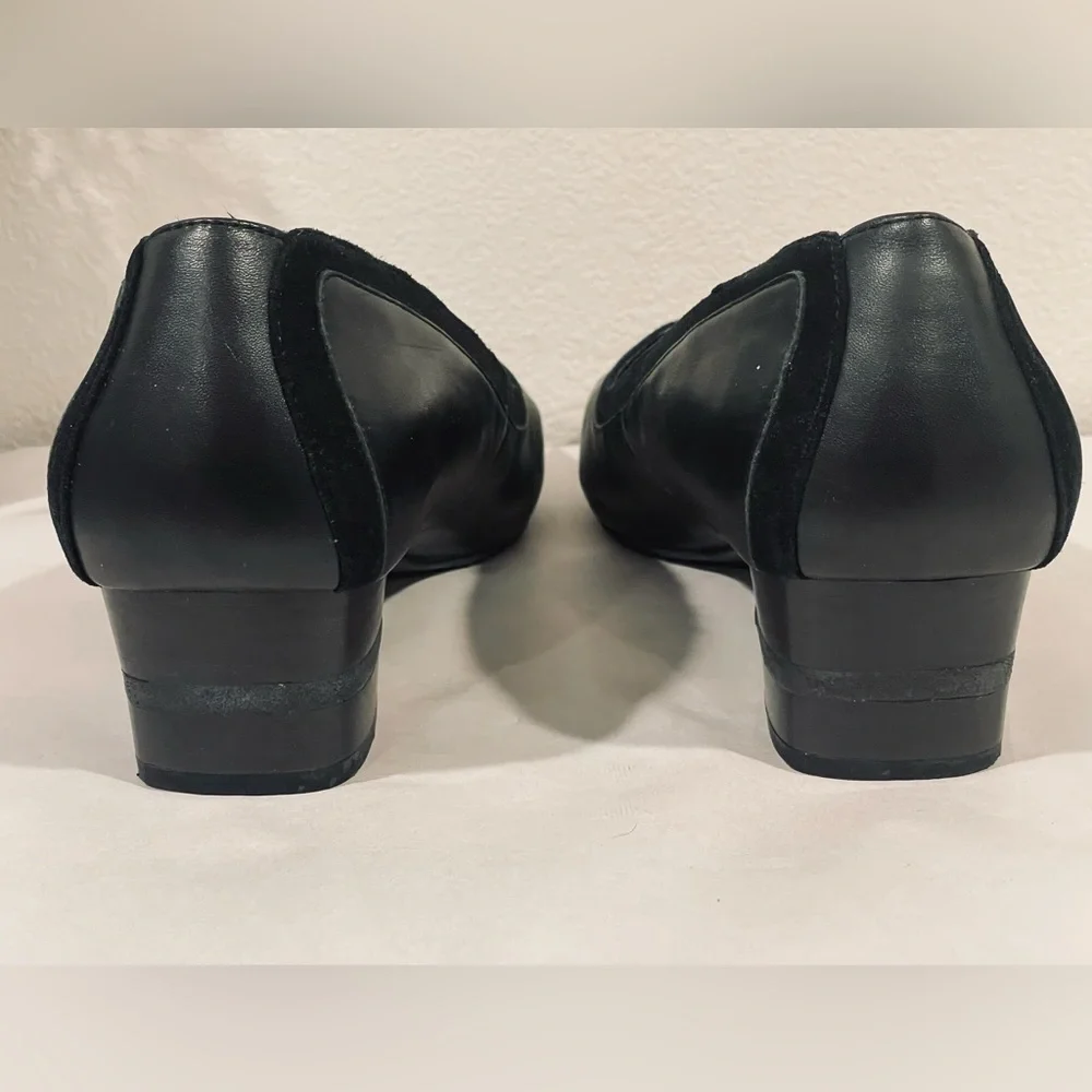 💥3/$50 Barefoot Freedom “Alicia” Black Leather Flats Slip-On Design | Square Toe